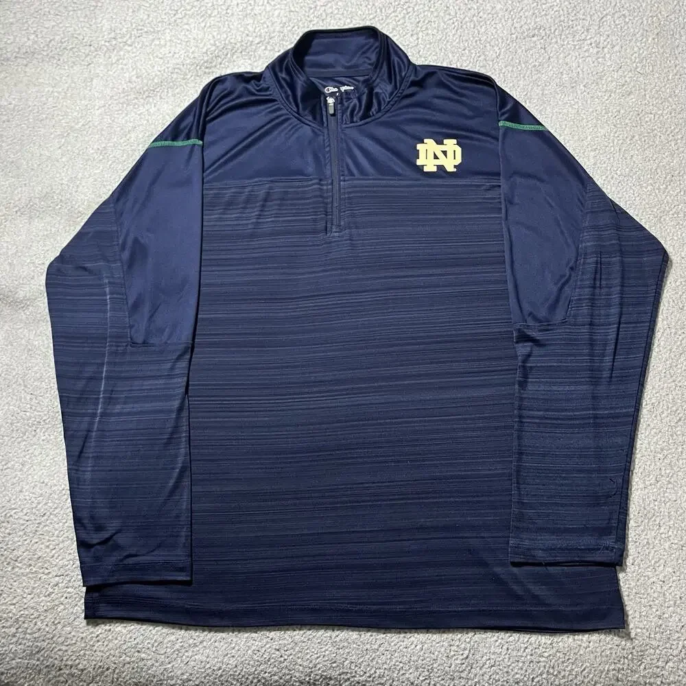 Notre Dame 1/4 Zip Pullover Mens 2XL Champion Long Sleeve Jacket Fighting Irish